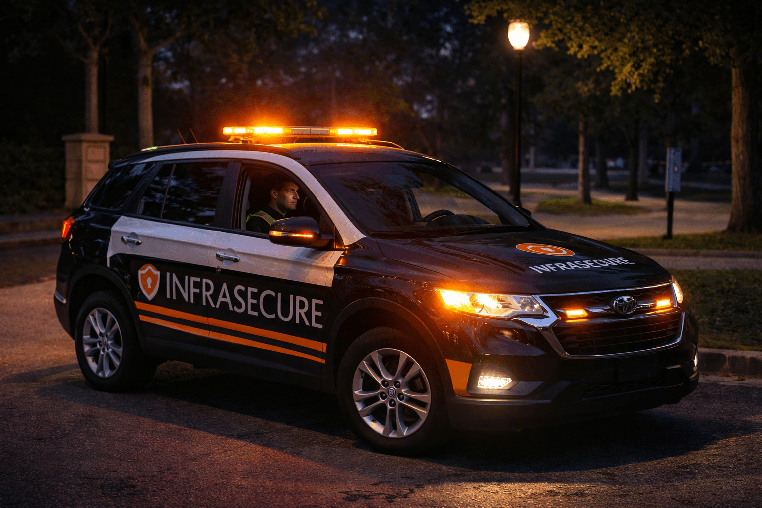 Mobile patrol security car providing quick response services in Surrey BC.